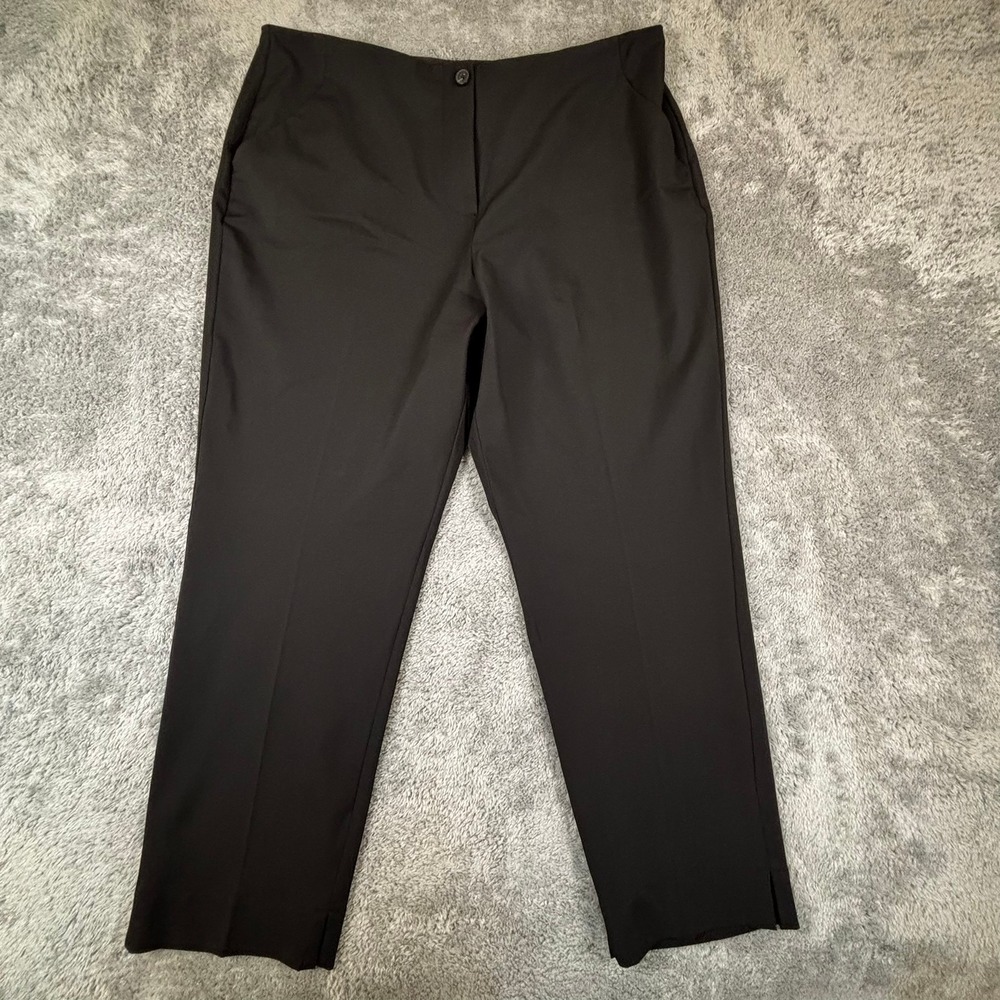 Worthington Black Slim Ankle Dress Pants Womens 18 Side Slit Trousers